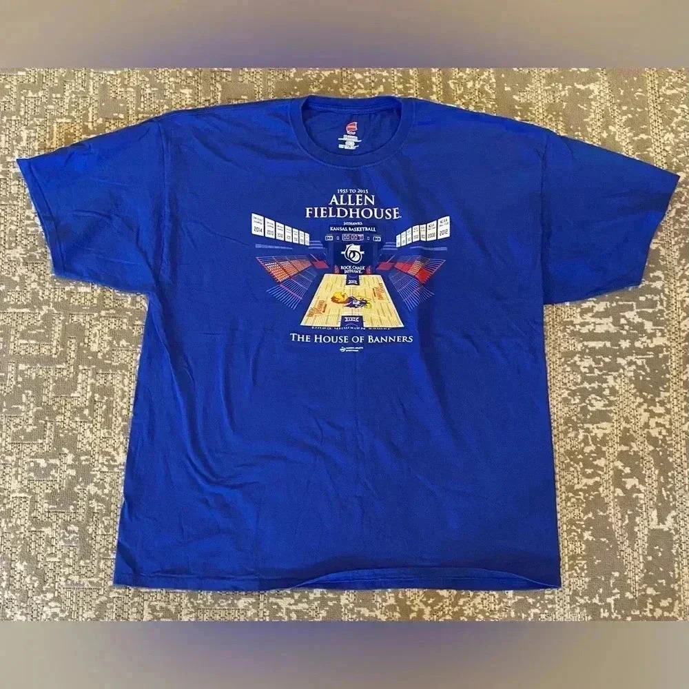Kansas Jayhawks Hanes The House of‎ Banners T-Shirt Men’s size XXL color Blue